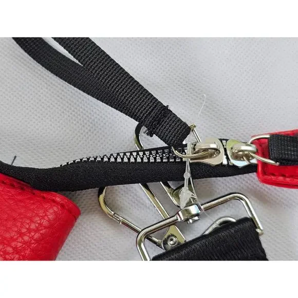 Ed Hardy Love Kills Slowly Large Weekender Duffle Travel Bag Red Faux Leather - Picture 6 of 12